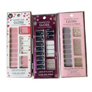 Dashing Diva Gloss Ultra Shine Gel Palette Bundle Love Notes Flake Lavender 3pk